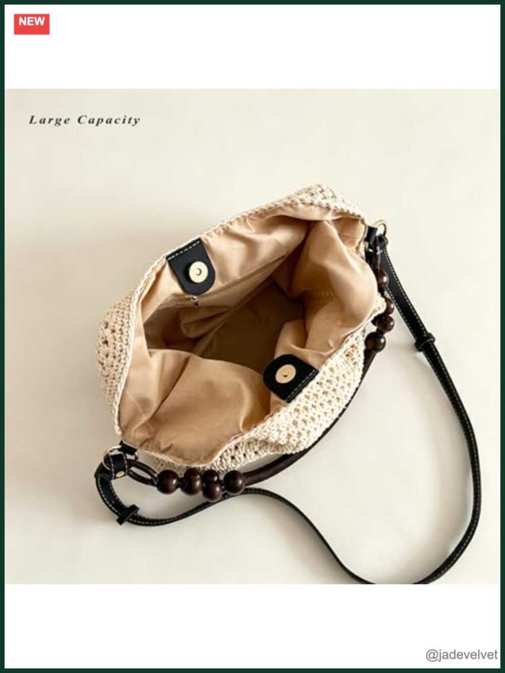 Handwoven Straw Box Satchel Crossbody Shoulder Bag - Picture 5 of 6